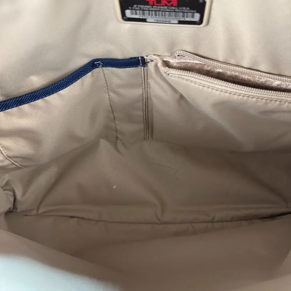 Tumi Sinclair Elaine Commuter‎ Brief Tote Bag Cornflower Blue Leather Crossbody